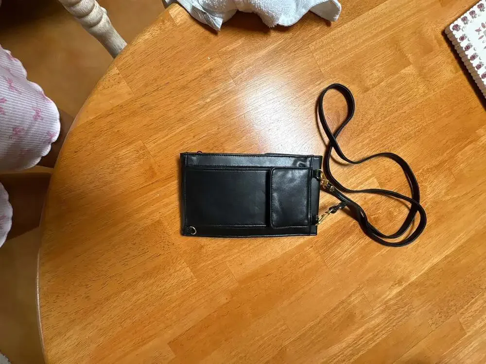 Bruno Lorelli Black Faux Leather Cell Phone Crossbody Purse - Picture 3 of 3